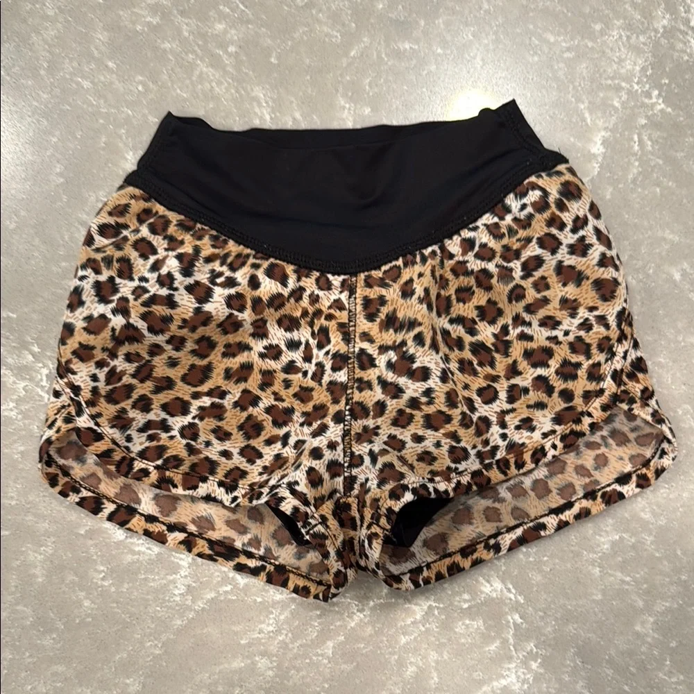 GB Girls Black and Leopard Active Skort Shorts and Leggings Set LIKE NEW